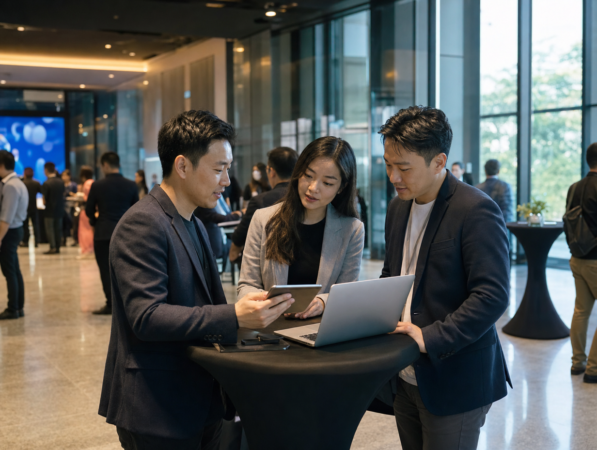 Hong Kong technology conference hallway debrief around AI search strategy