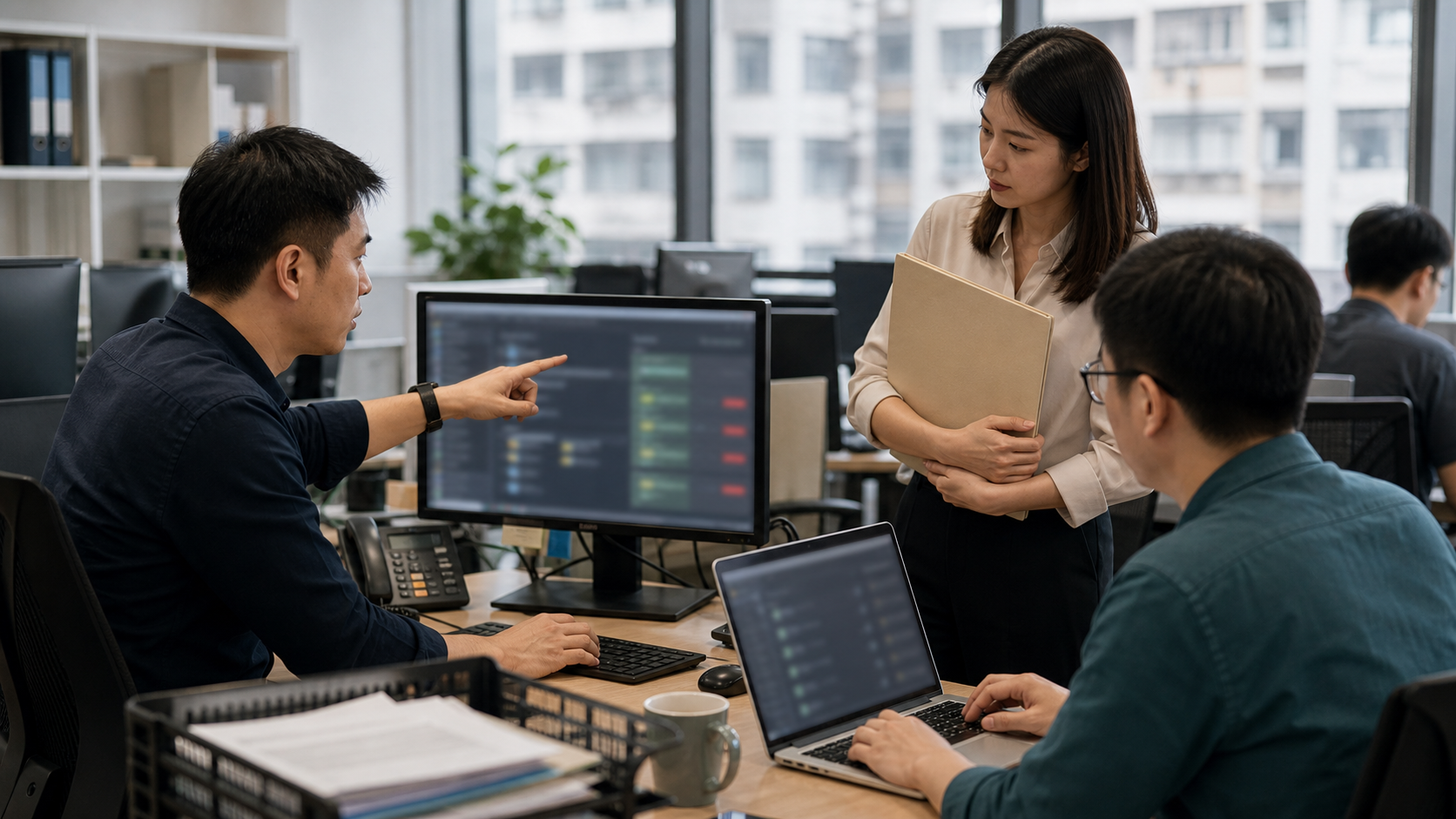 Hong Kong IT support team reviewing AI vendor access disruption and fallback workflows at workstations