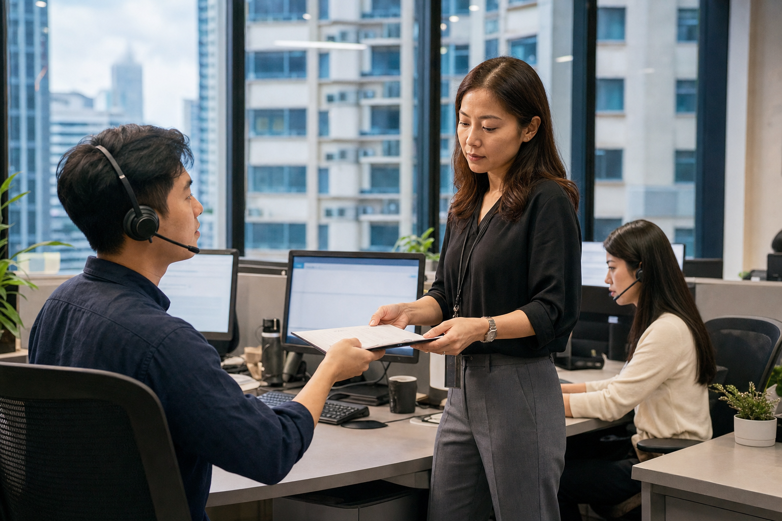 Hong Kong support team reviewing customer service handoff and AI-assisted workflow controls.
