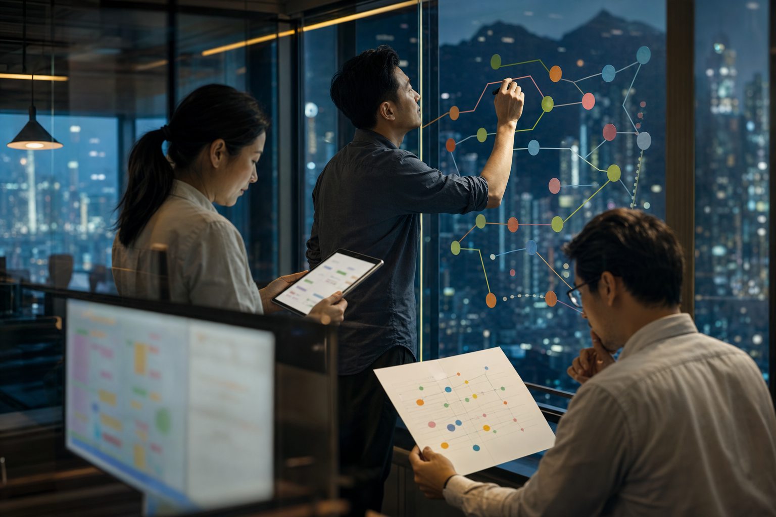 Hong Kong office team reviewing AI model routing decisions