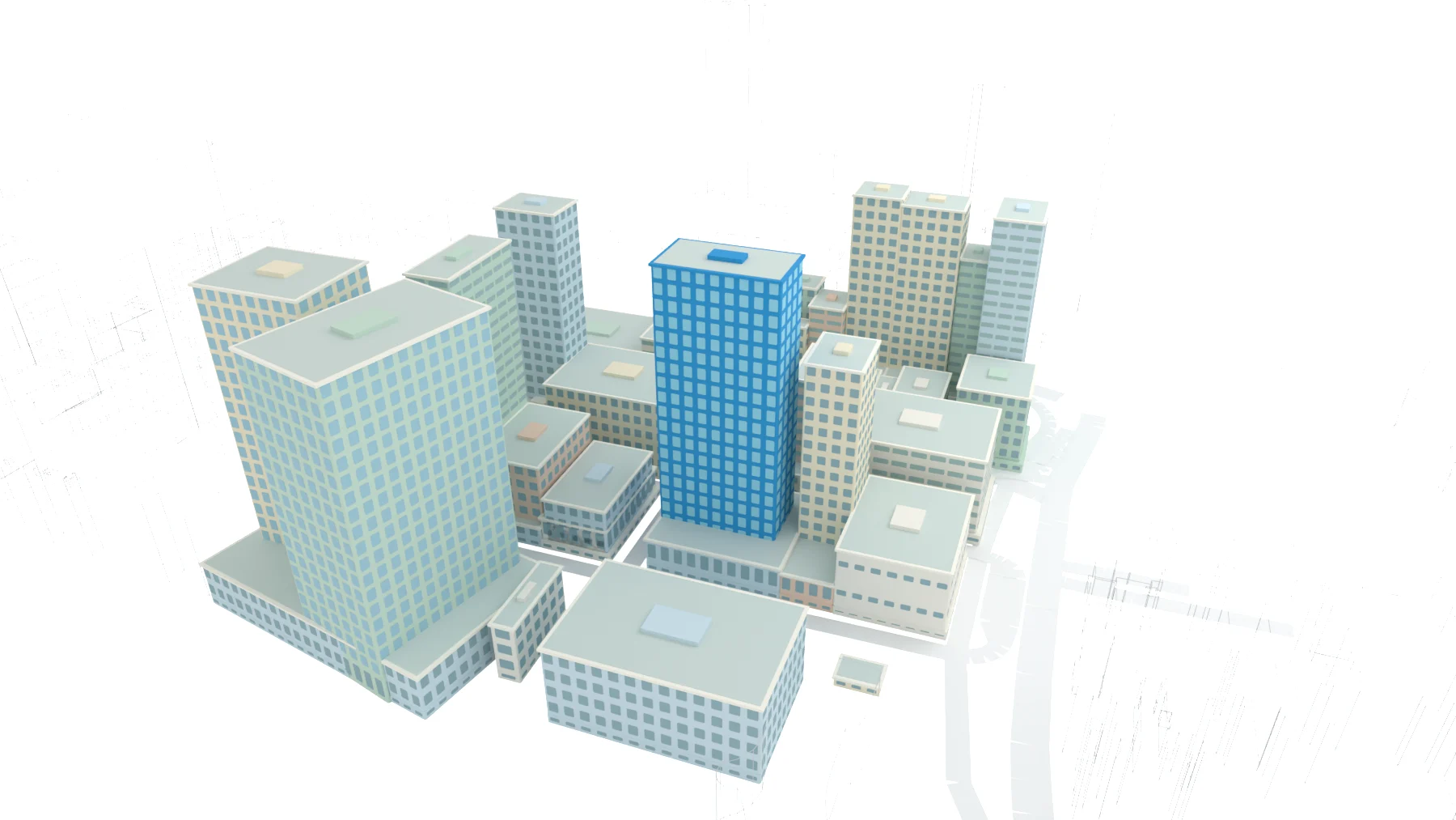 Office neighbourhood in 3D
